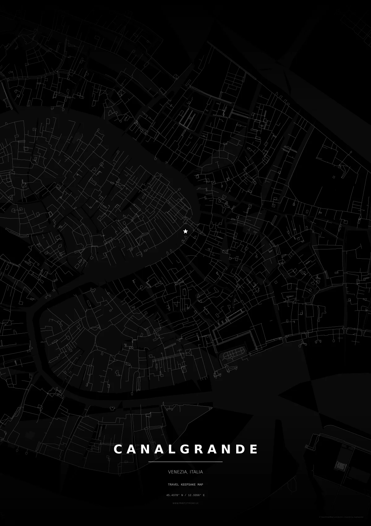 Canal Grande road map poster mockup